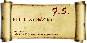 Fillitza Sába névjegykártya
